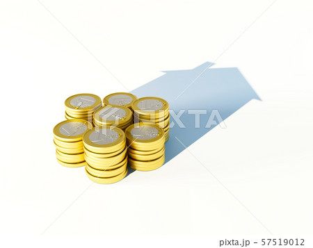 growing stack of coins for finance and banking 57519012