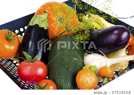 Fresh seasonal vegetables for frying in grill pan Fresh seasonal vegetables for frying in grill pan 57519158