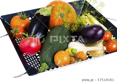 Fresh seasonal vegetables for frying in grill pan Fresh seasonal vegetables for frying in grill pan 57519161