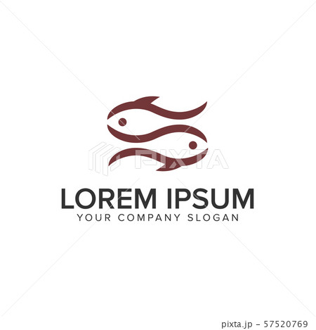 Couple fish logo design concept template. 57520769