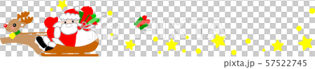 サンタクロースとトナカイ　そり　クリスマス 57522745