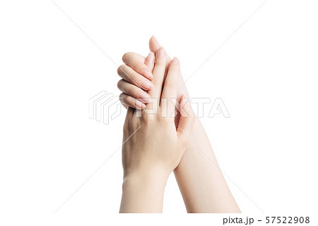 female hand top view. isolated on white female hand top view. isolated on white 57522908