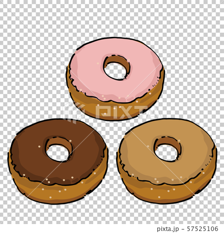 Three Kinds Of Handwritten Donuts Stock Illustration