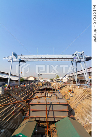 Ship building shoot inside of dry dock Ship building shoot inside of dry dock 57525144
