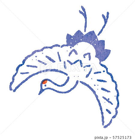 鶴 スタンプ ハンコ 藍 ベクター 鶴 スタンプ ハンコ 藍 ベクター 57525173