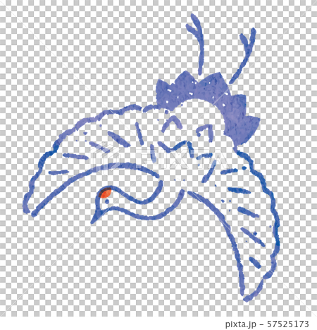 鶴 スタンプ ハンコ 藍 ベクター 鶴 スタンプ ハンコ 藍 ベクター 57525173