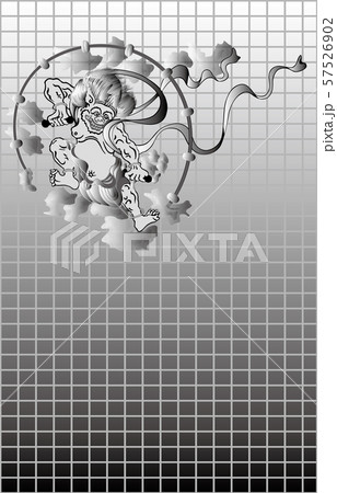 雷神白黒縦 57526902