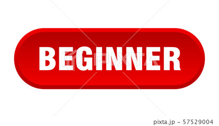beginner button. beginner rounded red sign. 57529004