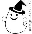 ハロウィン　おばけ　帽子　線画のみ 57529230