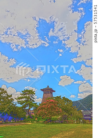 出石城 城下町イラスト仕上げ 出石城 城下町イラスト仕上げ 57531541