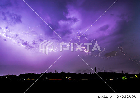 雷雲の写真素材
