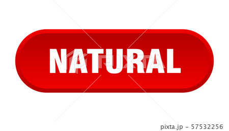 natural button. natural rounded red sign. naturalのイラスト素材 [57532256] - PIXTA