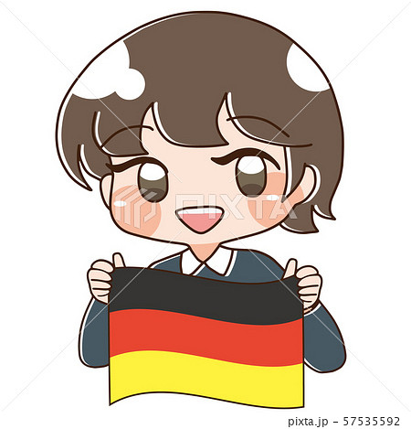 ベクター ドイツの旗を持つ人のイラスト素材