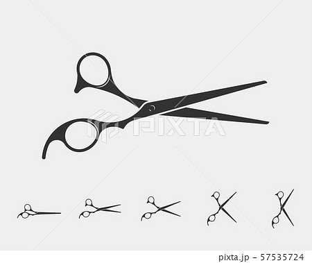 Set Hair Cut Scissor Icon Scissors Vector Designのイラスト素材