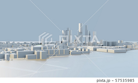 3D illustration. White Futuristic City in sunny day 57535985