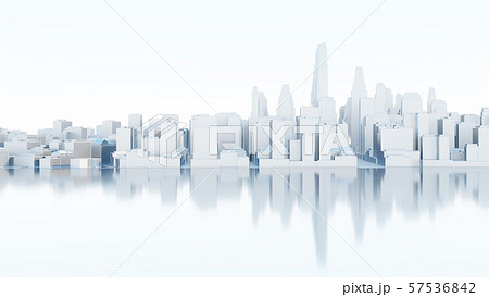3d abstract modern city in sunny day 57536842