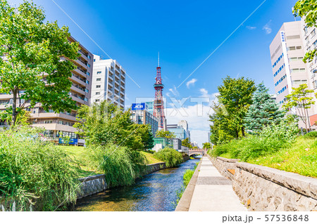 北海道の夏 札幌 創成川通り周辺の風景 57536848
