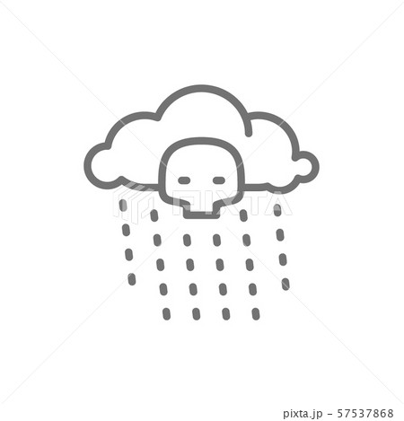 Radioactive rain line icon. Isolated on white background 57537868