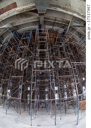 Steel scaffolding used in construction. Steel scaffolding used in construction. 57537967