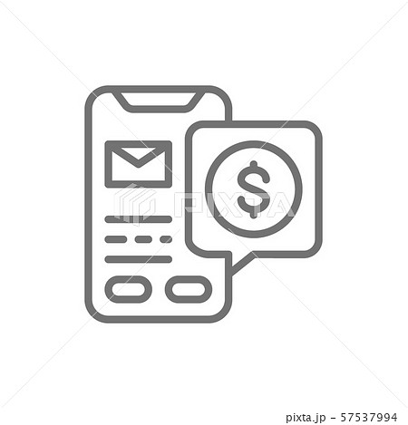 Vector online mobile loan application line icon. Vector online mobile loan application line icon. 57537994