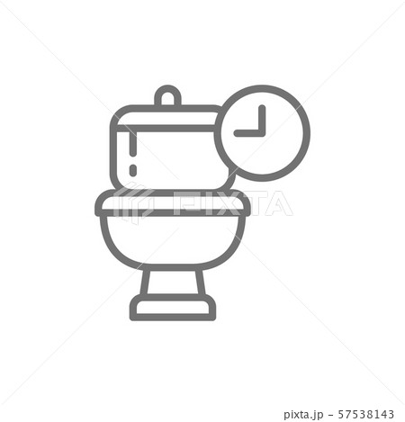 Frequent toilet visits, long time in WC line icon. Frequent toilet visits, long time in WC line icon. 57538143
