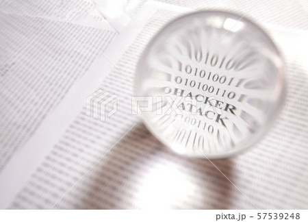Hacker atack message revealed by an magnifying Hacker atack message revealed by an magnifying 57539248