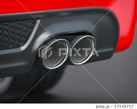 Exhaust pipe of powerful sport car. Exhaust pipe of powerful sport car. 57539757