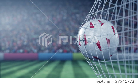 Flag of Peru on the ball in football net. Conceptual 3D rendering Flag of Peru on the ball in football net. Conceptual 3D rendering 57541772