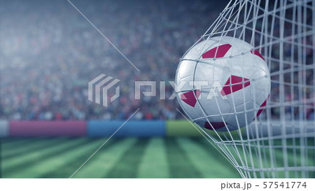 Flag of Poland on the ball in football net. Conceptual 3D rendering Flag of Poland on the ball in football net. Conceptual 3D rendering 57541774