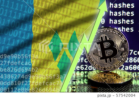 Saint Vincent and the Grenadines flag and rising 57542004