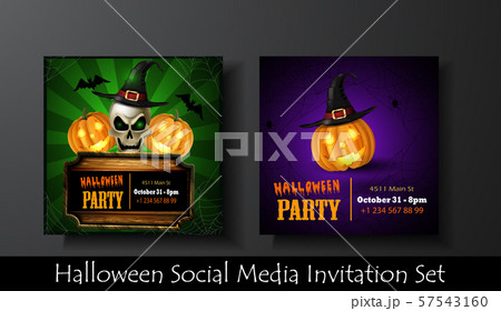 Halloween vector card or background. Vector art. 57543160