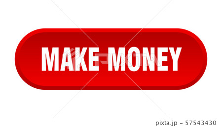 make money button. make money rounded red sign. 57543430
