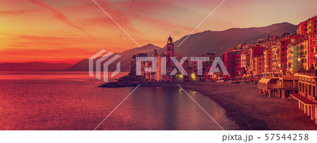 Camogli city at sunset 57544258