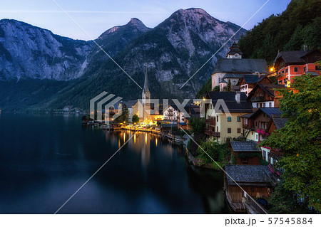 Hallstatt village lake view Hallstatt village lake view 57545884