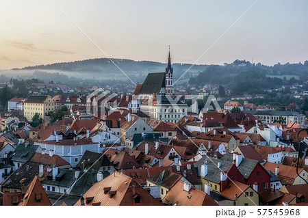 cesky krumlov sunrise saint vitus church 57545968