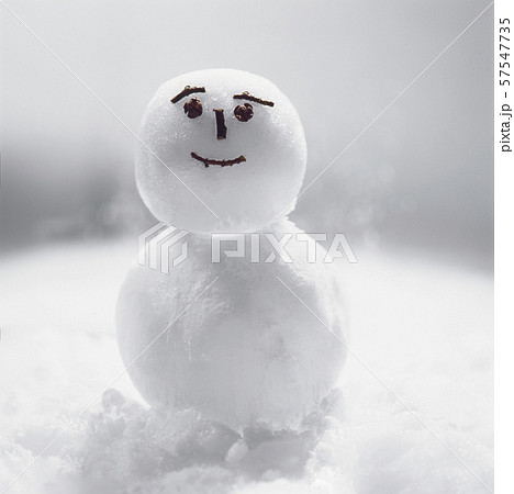 雪だるまのキャラクターの写真素材