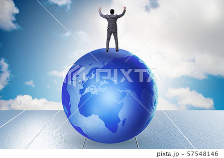 Businessman on top of the world 57548146
