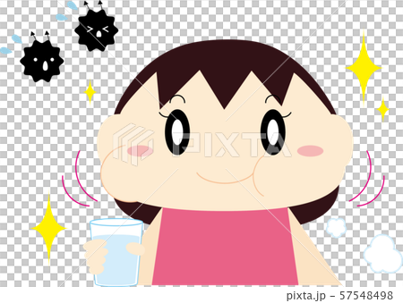 うがいをする女の子 うがいをする女の子 57548498