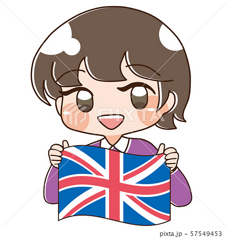 ベクター イギリスの旗を持つ人のイラスト素材
