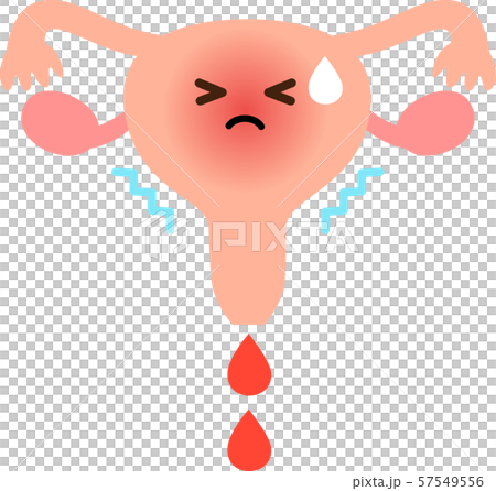 生理中の子宮のキャラクター 57549556