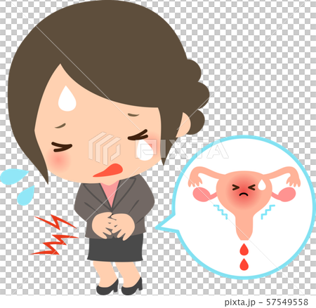 生理痛で困っているスーツ姿の女性 57549558