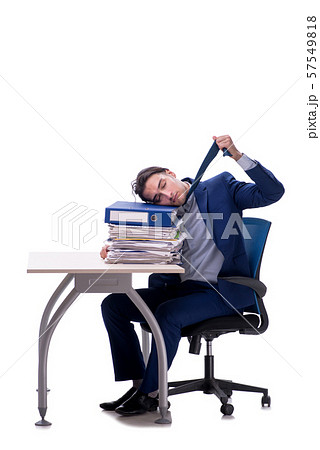 Employee working isolated on white background 57549818