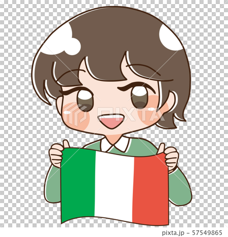 Person with flag of vector italy 57549865