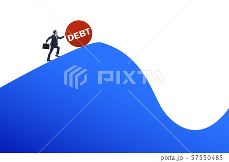 Debt and loan concept with businessman 57550485