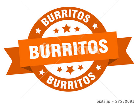 burritos ribbon. burritos round orange sign. 57550693