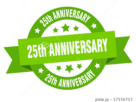 25th anniversary ribbon. 25th anniversary round 25th anniversary ribbon. 25th anniversary round 57550757