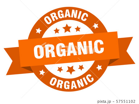 organic ribbon. organic round orange sign. organic 57551102