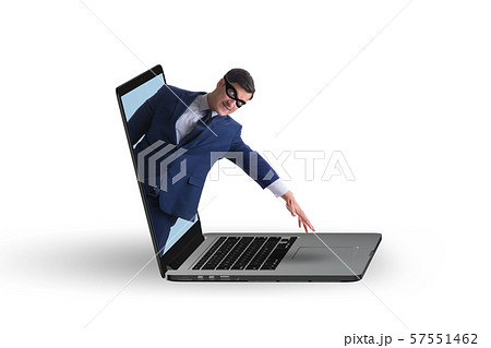 Hacker man trying to steal personal data 57551462
