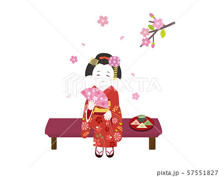 京都 かわいい舞妓さんのイラストのイラスト素材 57551827 Pixta