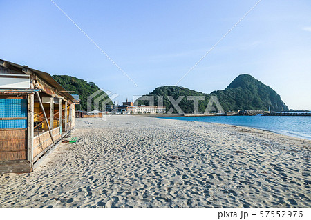 竹野浜海水浴場風景の写真素材